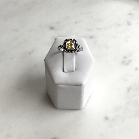 .925 Sterling Silver Yellow Cz Ring - Picture 13 of 15